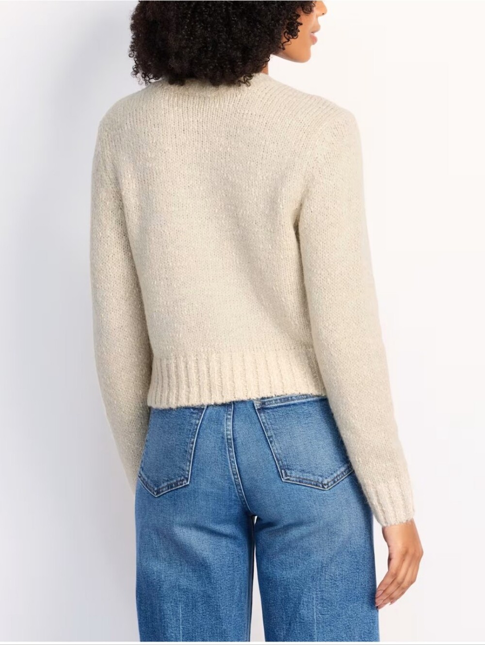 RD Style Ivory Sequin Crewneck Sweater Women's Size L - Picture 5 of 11